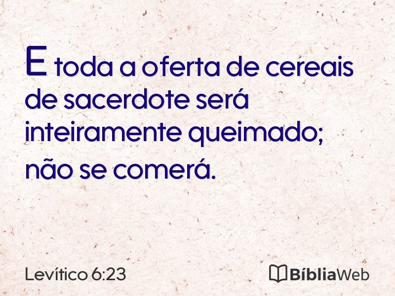 Levítico 6:23 em imagem para compartilhar