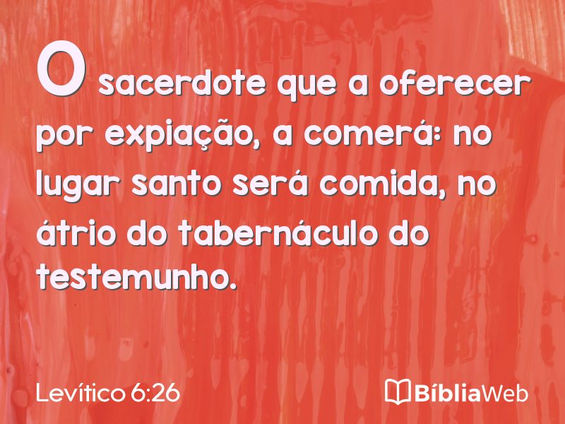 Levítico 6:26 em imagem para compartilhar