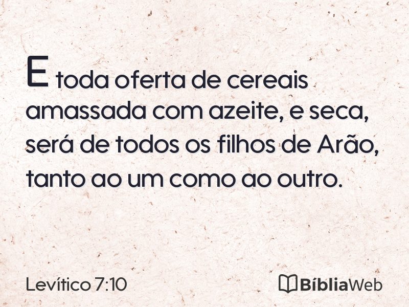 Levítico 7:10 em imagem para compartilhar