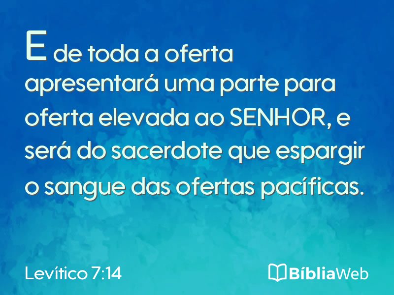 Levítico 7:14 em imagem para compartilhar