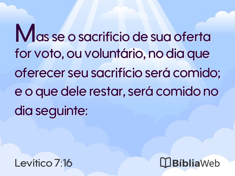 Levítico 7:16 em imagem para compartilhar