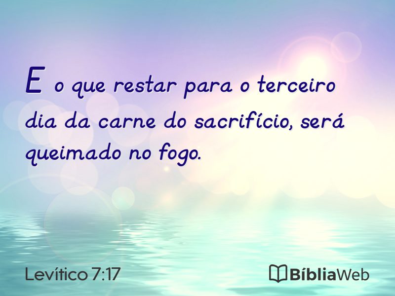 Levítico 7:17 em imagem para compartilhar
