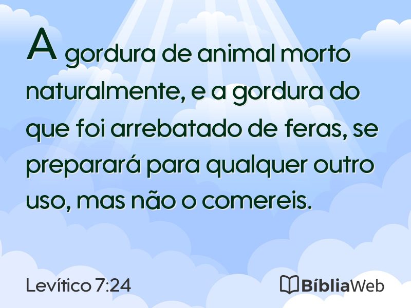 Levítico 7:24 em imagem para compartilhar