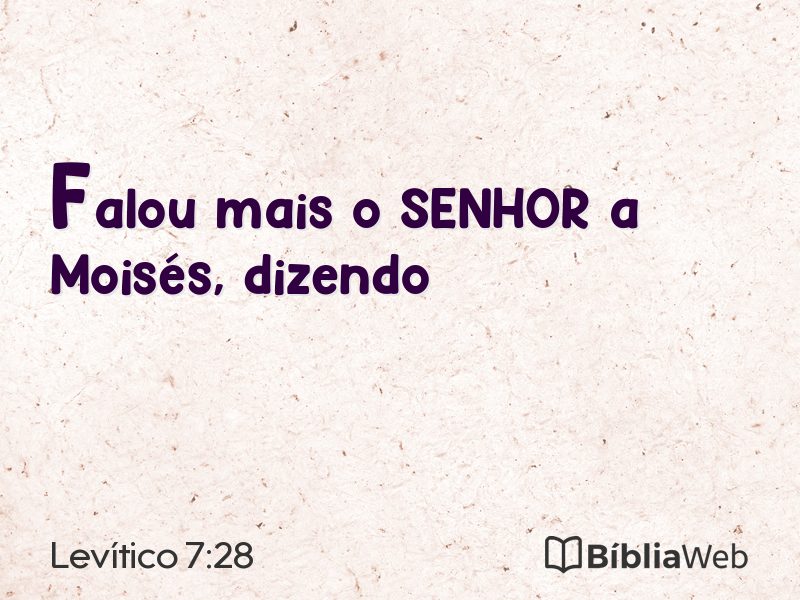 Levítico 7:28 em imagem para compartilhar