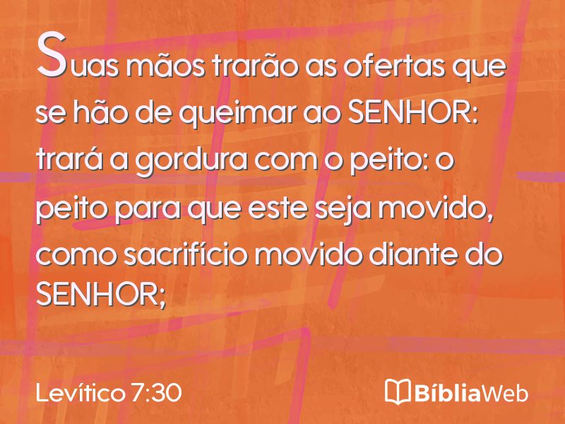 Levítico 7:30 em imagem para compartilhar