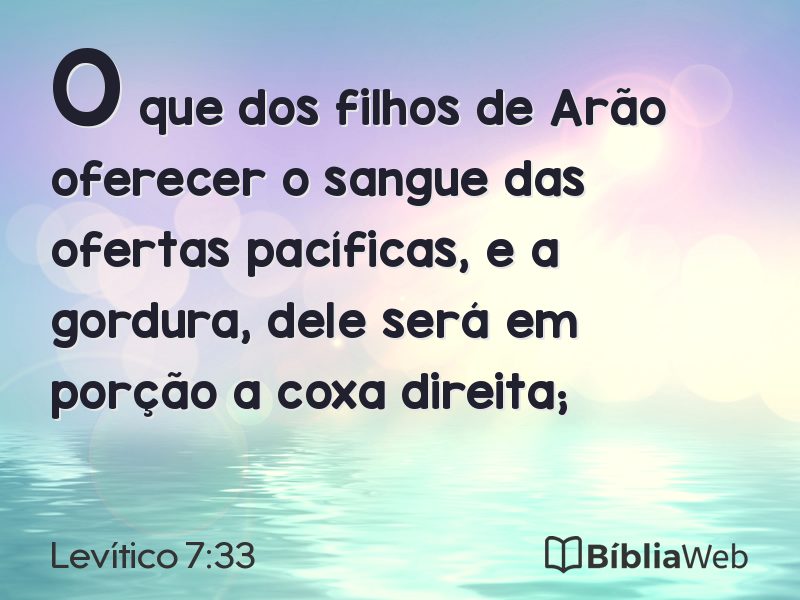 Levítico 7:33 em imagem para compartilhar