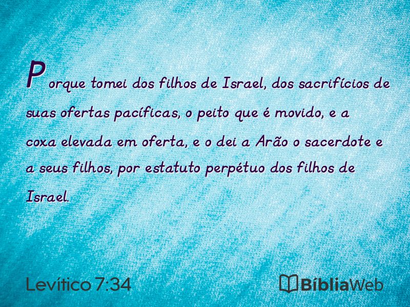 Levítico 7:34 em imagem para compartilhar