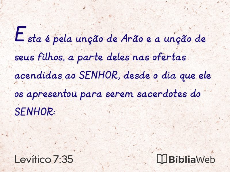Levítico 7:35 em imagem para compartilhar