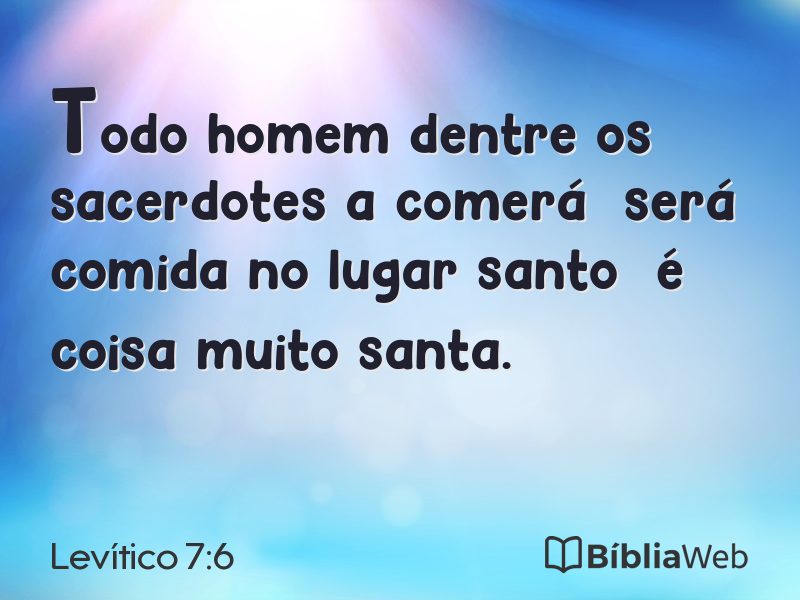Levítico 7:6 em imagem para compartilhar