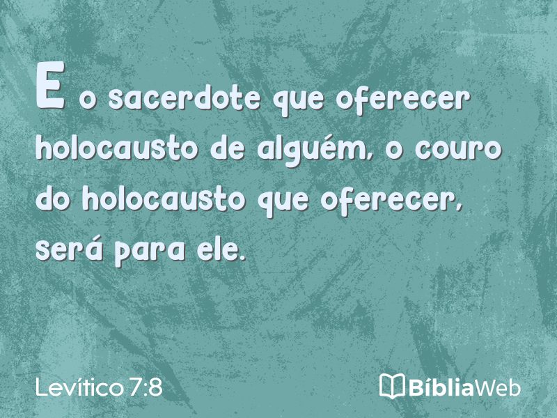 Levítico 7:8 em imagem para compartilhar