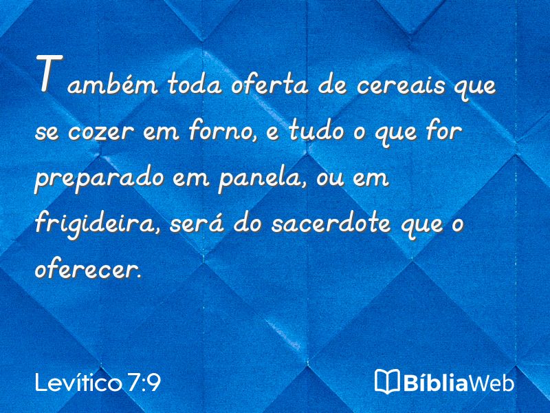 Levítico 7:9 em imagem para compartilhar