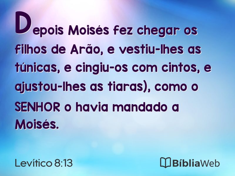 Levítico 8:13 em imagem para compartilhar