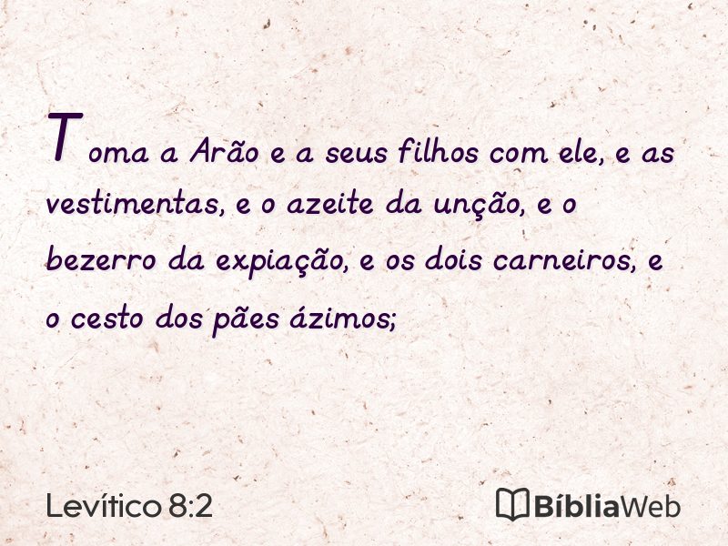 Levítico 8:2 em imagem para compartilhar