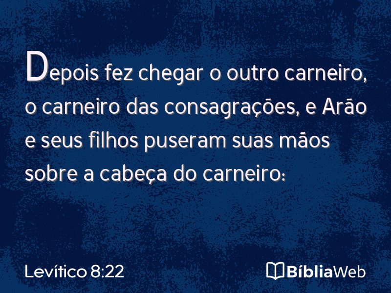 Levítico 8:22 em imagem para compartilhar