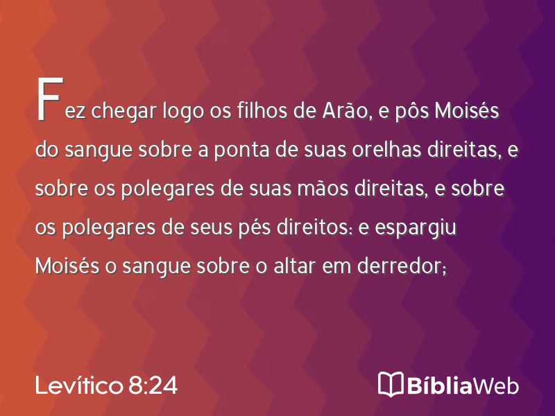 Levítico 8:24 em imagem para compartilhar