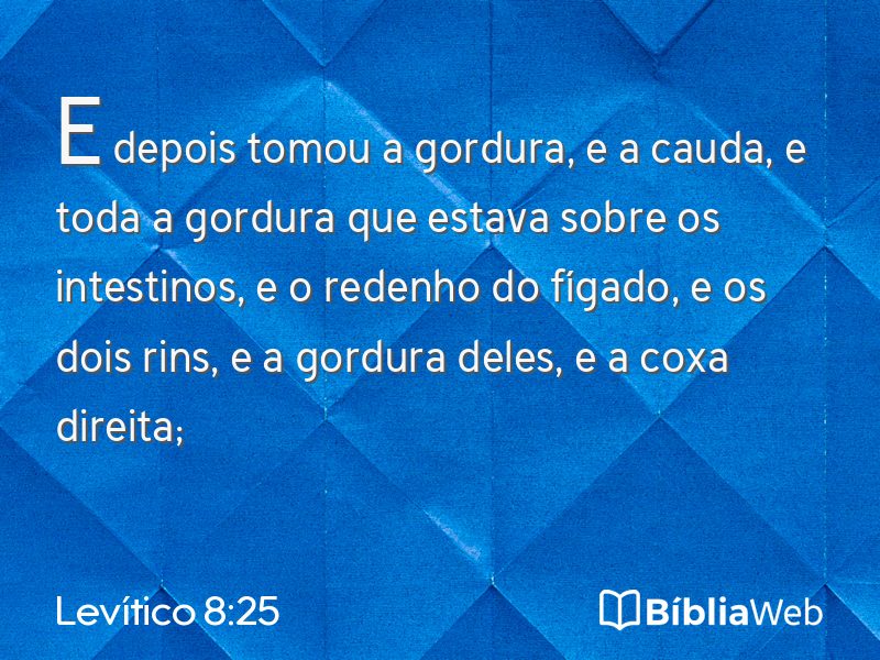 Levítico 8:25 em imagem para compartilhar