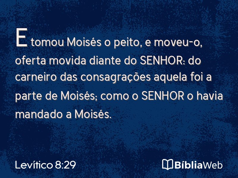 Levítico 8:29 em imagem para compartilhar