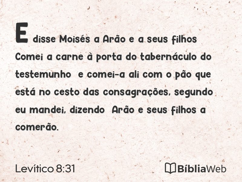 Levítico 8:31 em imagem para compartilhar