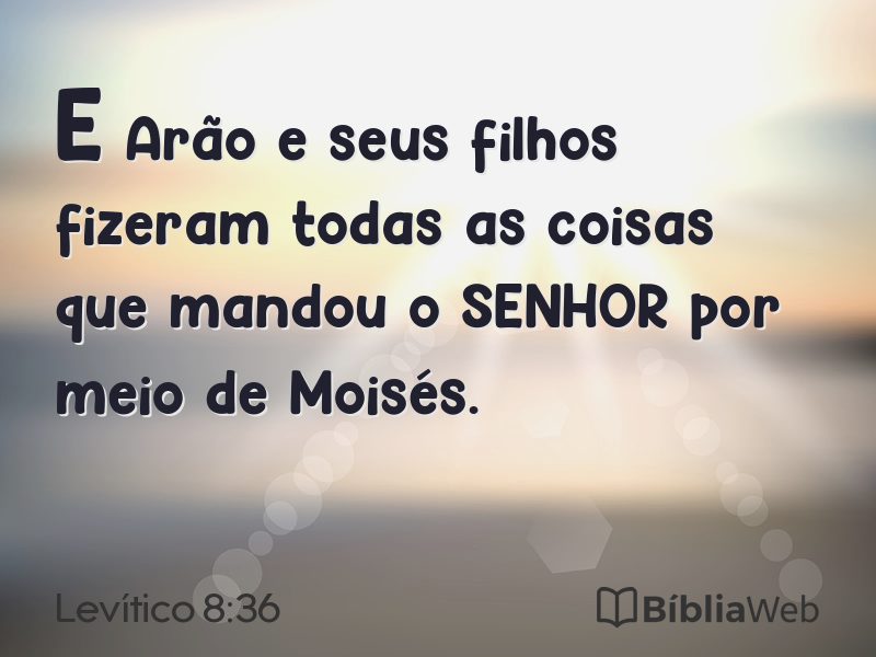 Levítico 8:36 em imagem para compartilhar