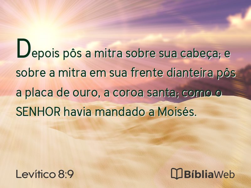 Levítico 8:9 em imagem para compartilhar