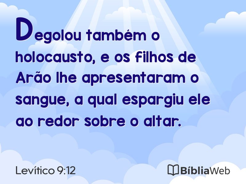 Levítico 9:12 em imagem para compartilhar