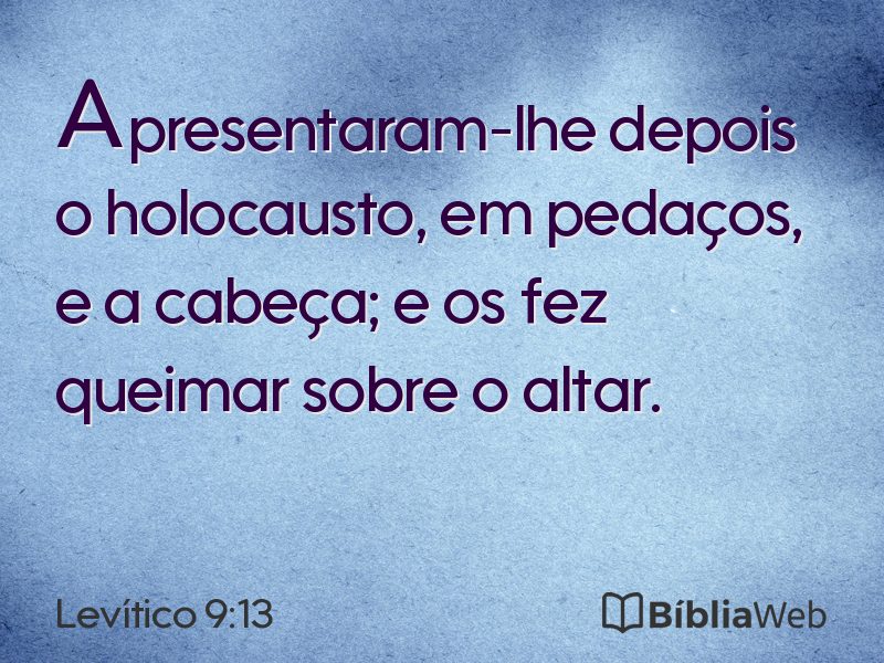 Levítico 9:13 em imagem para compartilhar