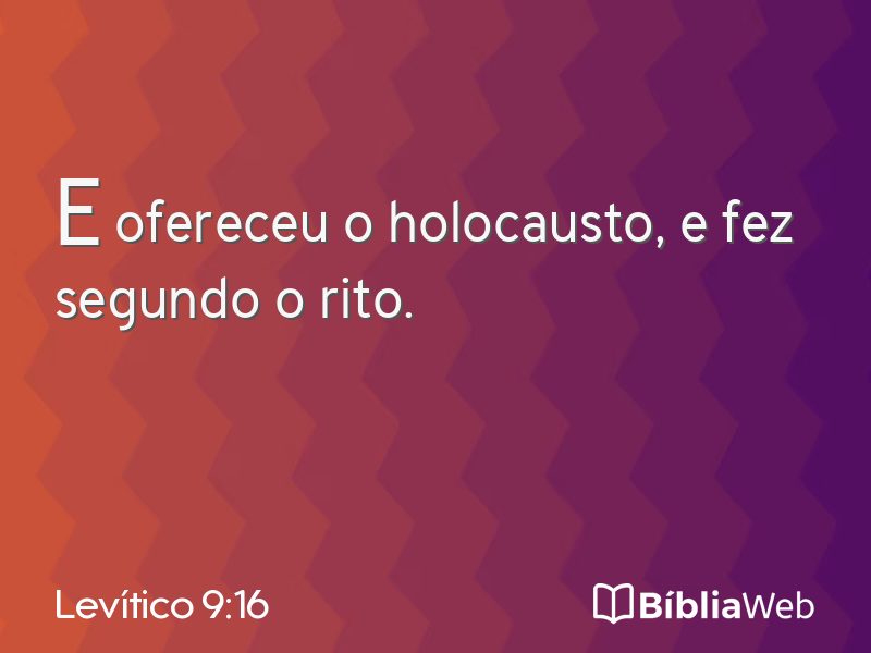 Levítico 9:16 em imagem para compartilhar