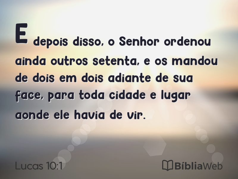 Lucas 10:1 em imagem para compartilhar