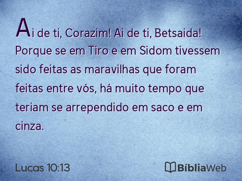 Lucas 10:13 em imagem para compartilhar