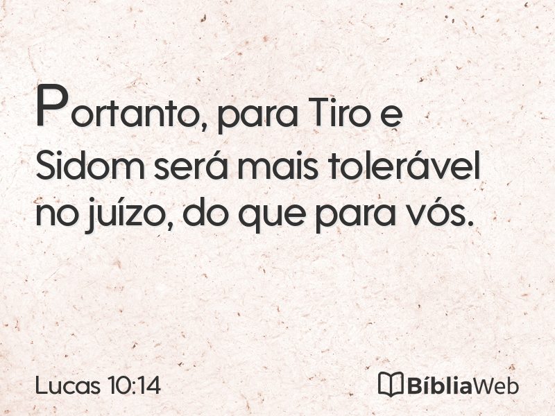 Lucas 10:14 em imagem para compartilhar
