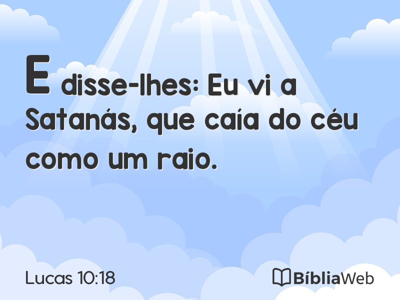 Lucas 10:18 em imagem para compartilhar