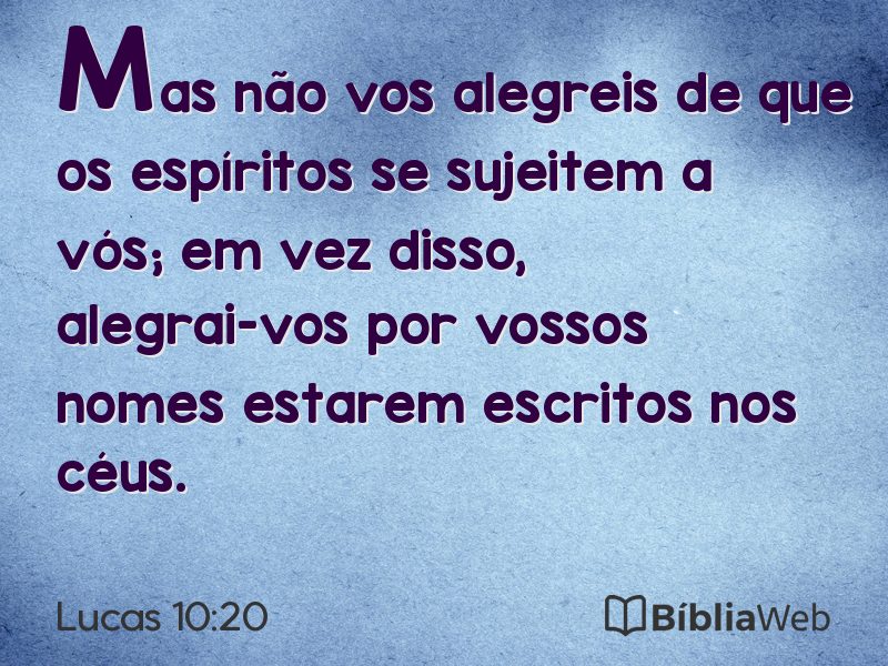 Lucas 10:20 em imagem para compartilhar