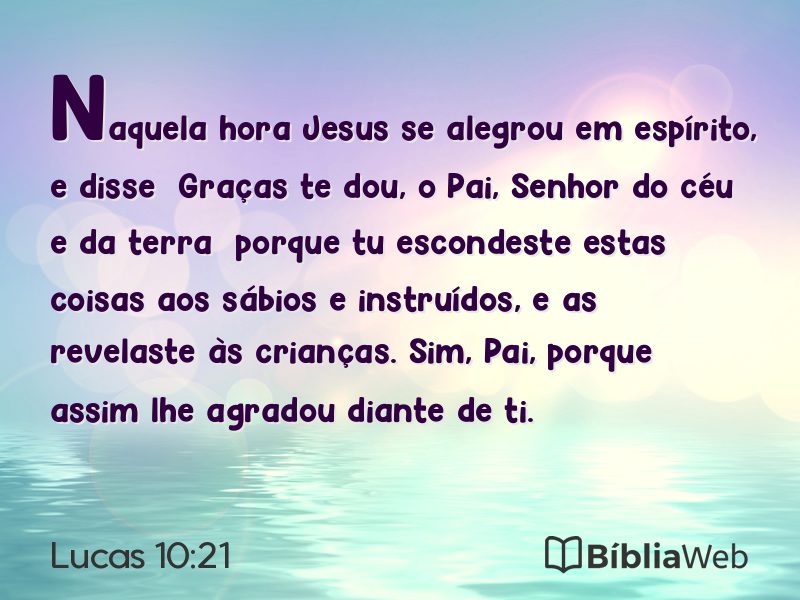 Lucas 10:21 em imagem para compartilhar