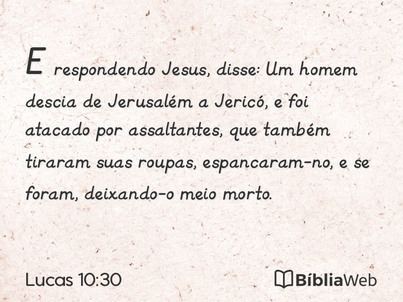 Lucas 10:30 em imagem para compartilhar