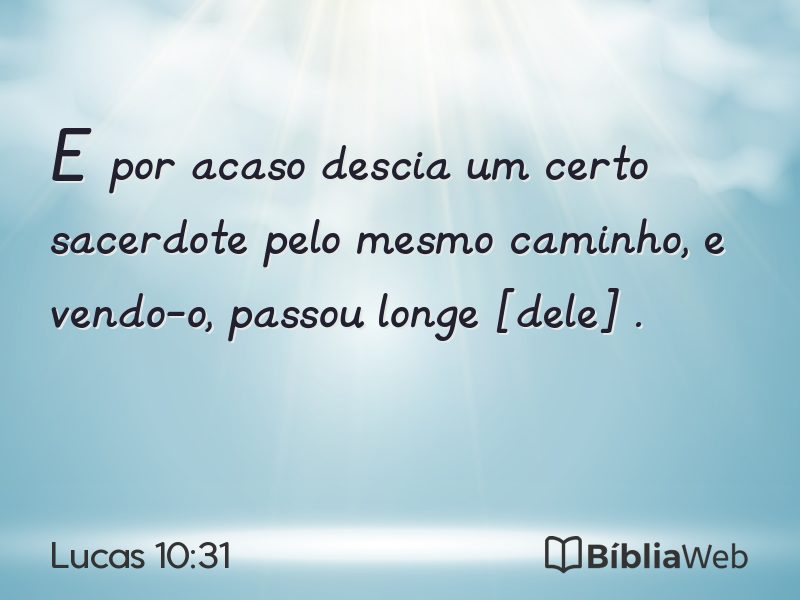 Lucas 10:31 em imagem para compartilhar