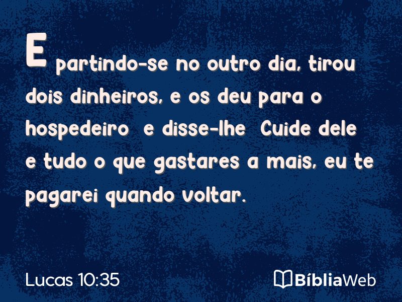 Lucas 10:35 em imagem para compartilhar