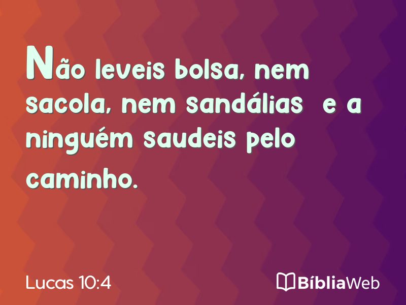 Lucas 10:4 em imagem para compartilhar