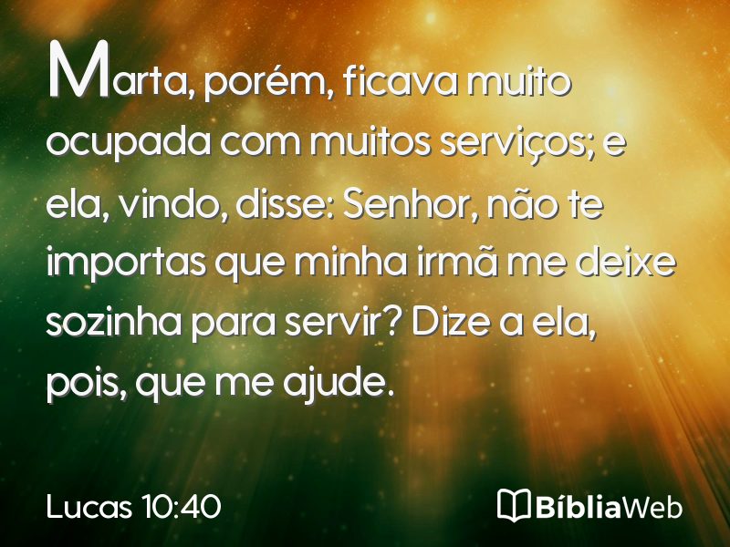 Lucas 10:40 em imagem para compartilhar