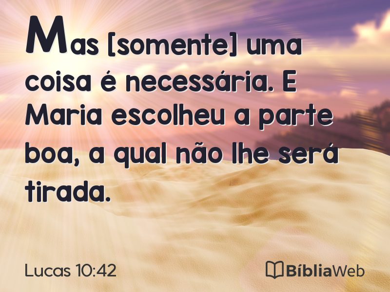 Lucas 10:42 em imagem para compartilhar
