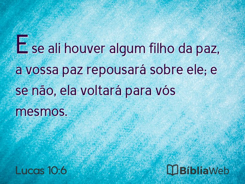 Lucas 10:6 em imagem para compartilhar
