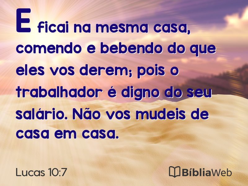 Lucas 10:7 em imagem para compartilhar