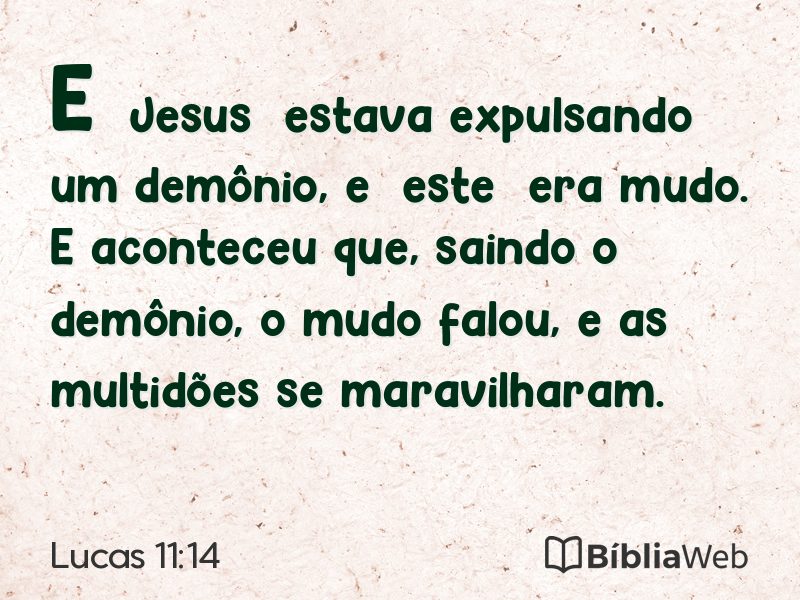 Lucas 11:14 em imagem para compartilhar