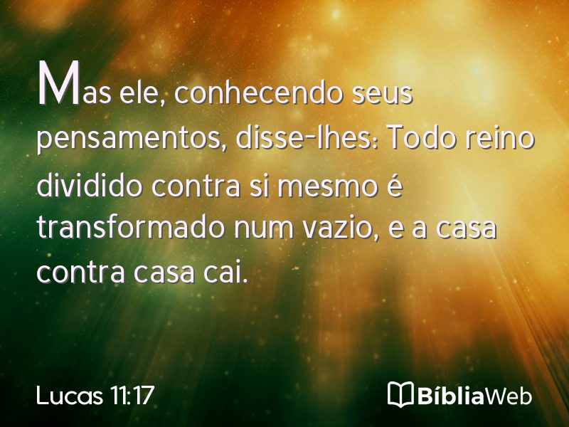 Lucas 11:17 em imagem para compartilhar