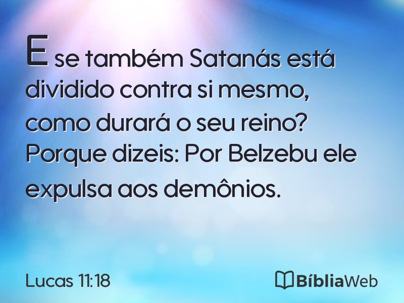Lucas 11:18 em imagem para compartilhar