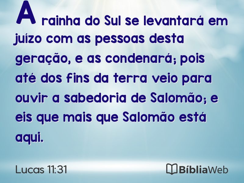 Lucas 11:31 em imagem para compartilhar