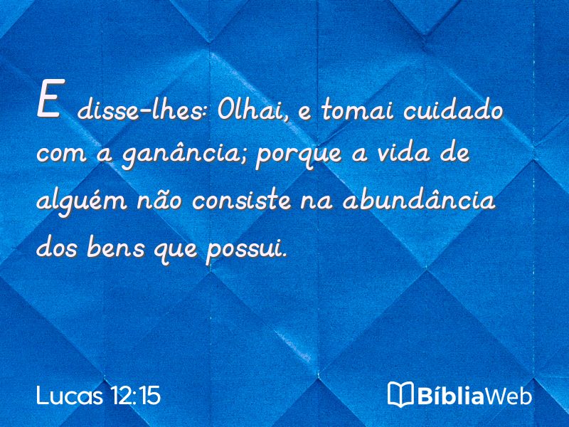 Lucas 12:15 em imagem para compartilhar