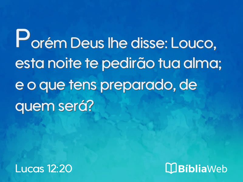 Lucas 12:20 em imagem para compartilhar
