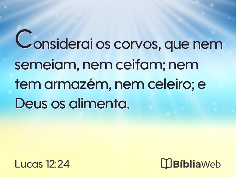 Lucas 12:24 em imagem para compartilhar