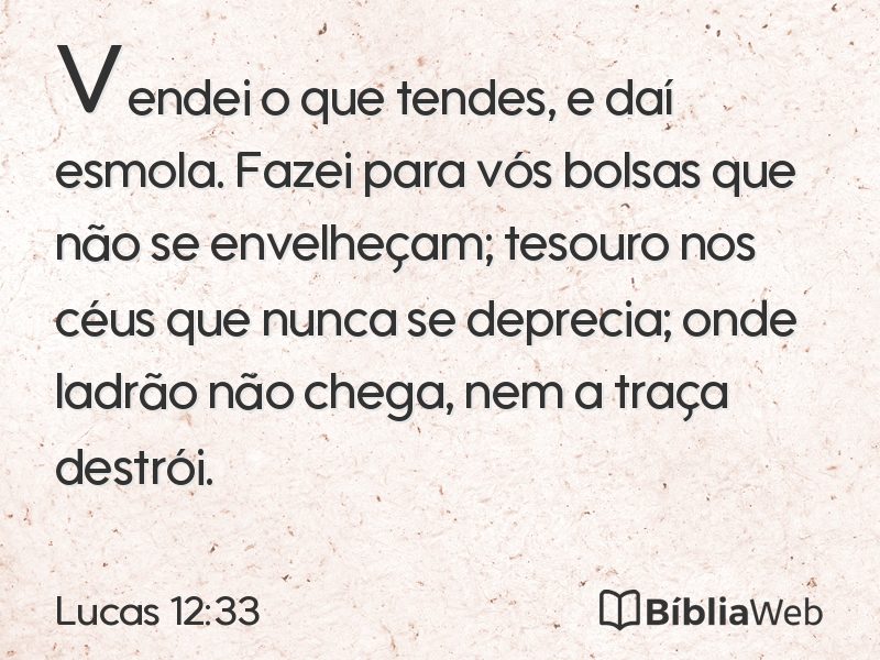 Lucas 12:33 em imagem para compartilhar