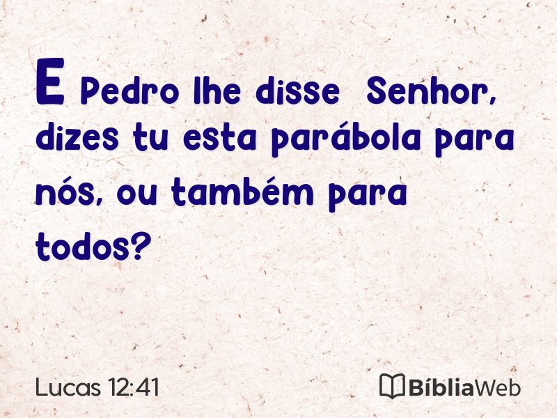 Lucas 12:41 em imagem para compartilhar